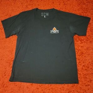 Black SCW red rose California tee shirt men's size large